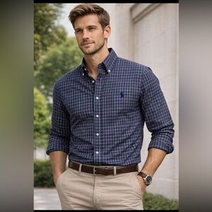 Polo Ralph Lauren Blake 100% cotton Mens Large Long Sleeve Button Down Shirt